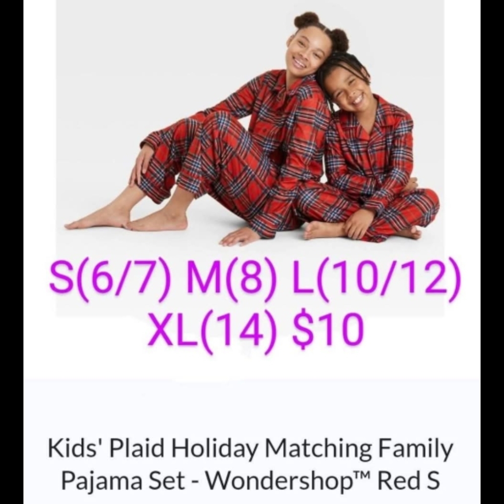 Wondershop Festive Plaid Kids Pajama Set